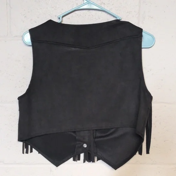 Women's Sleeveless Fringe Faux Suede Vest Size Medium NWOT, Boho Cowgirl - Picture 3 of 5